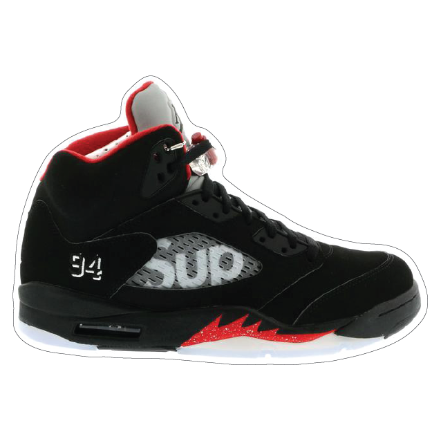 Supreme 5 “Black” Shoe Box Sticker